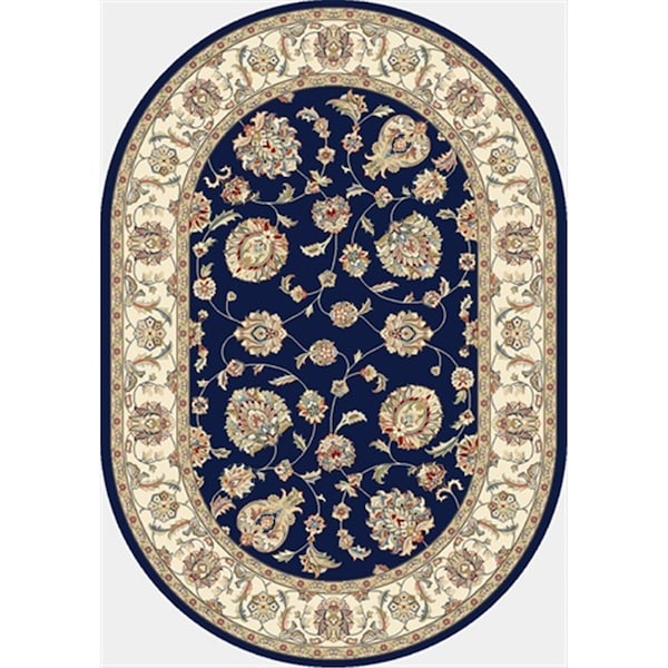 Dynamic Rugs Ancient Garden 5 ft. 3 in. x 7 ft. 7 in. Oval 57365-3464 Rug - Blue/Ivory ANOV69573653464 - main